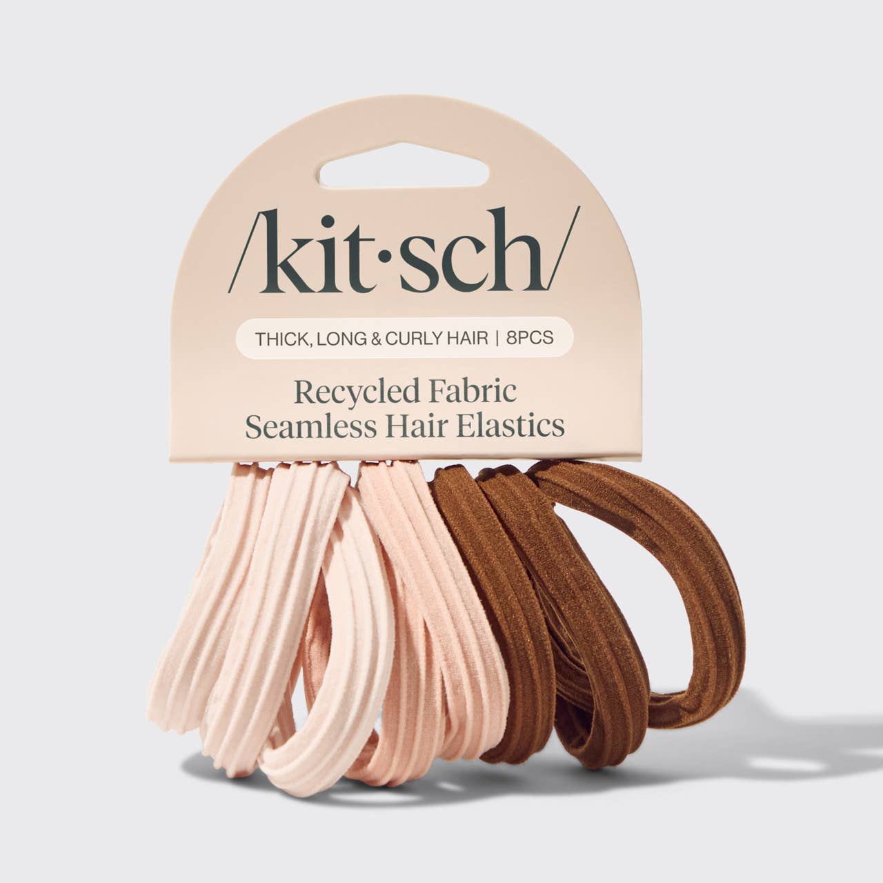 KITSCH- Recycled Seamless Hair Elastics 8pc Set- Rosewood