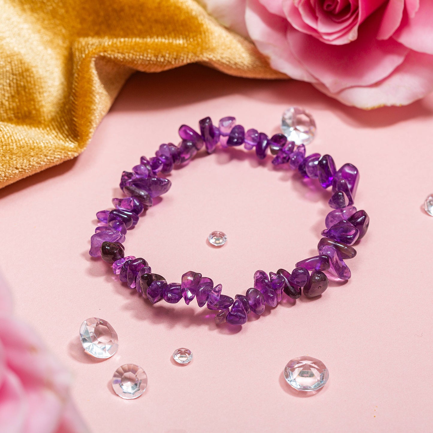 Letterbox Love Bracelets- Amethyst Genuine Crystal Chip Bracelet