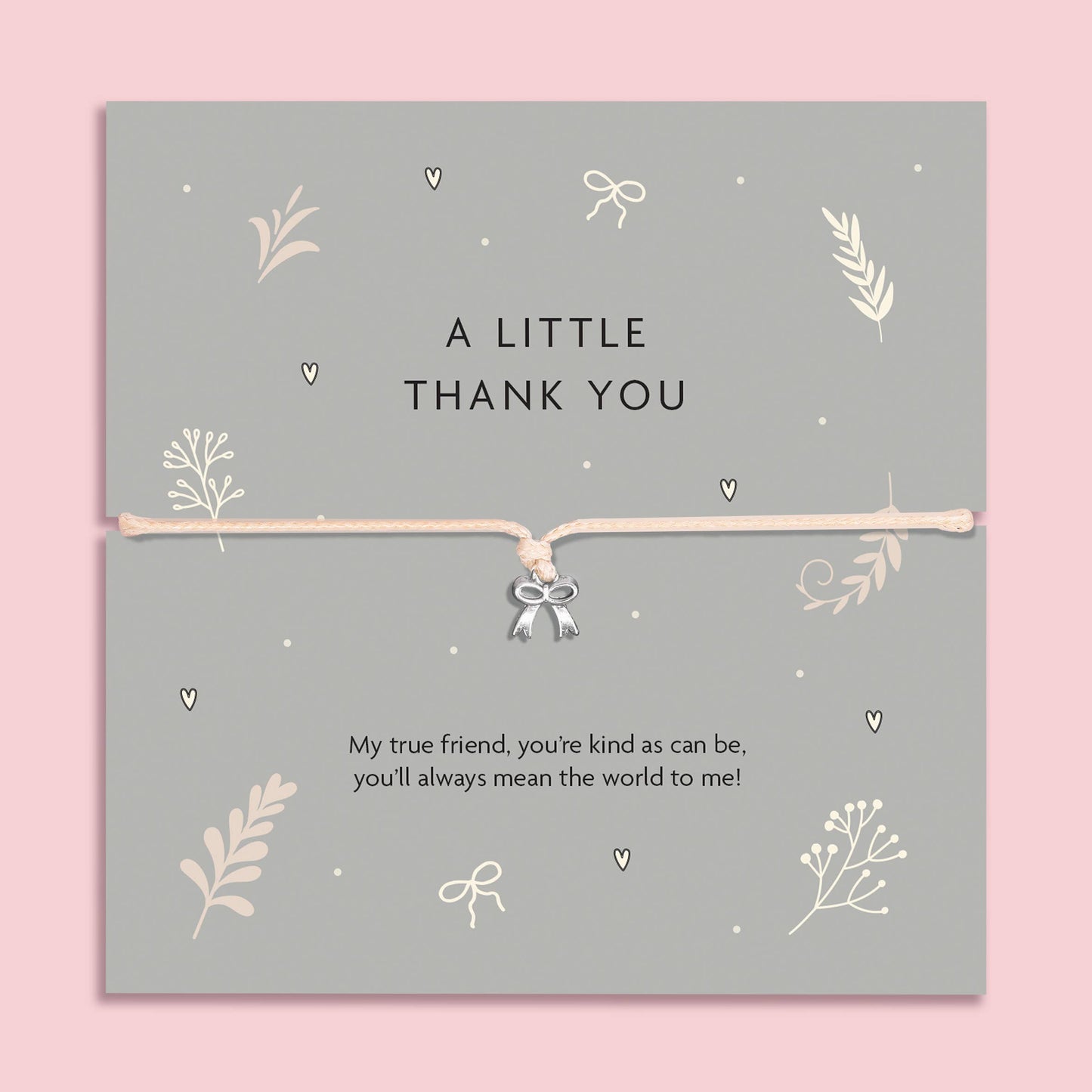Letterbox Love Bracelets- A Little Thank you Bow Bracelet | Thank you Bracelet