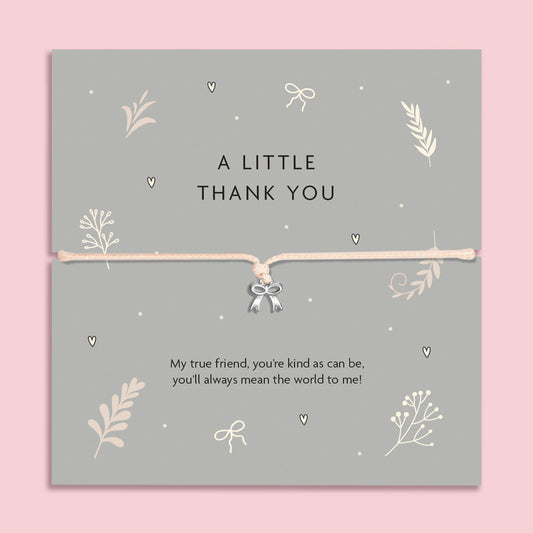 Letterbox Love Bracelets- A Little Thank you Bow Bracelet | Thank you Bracelet