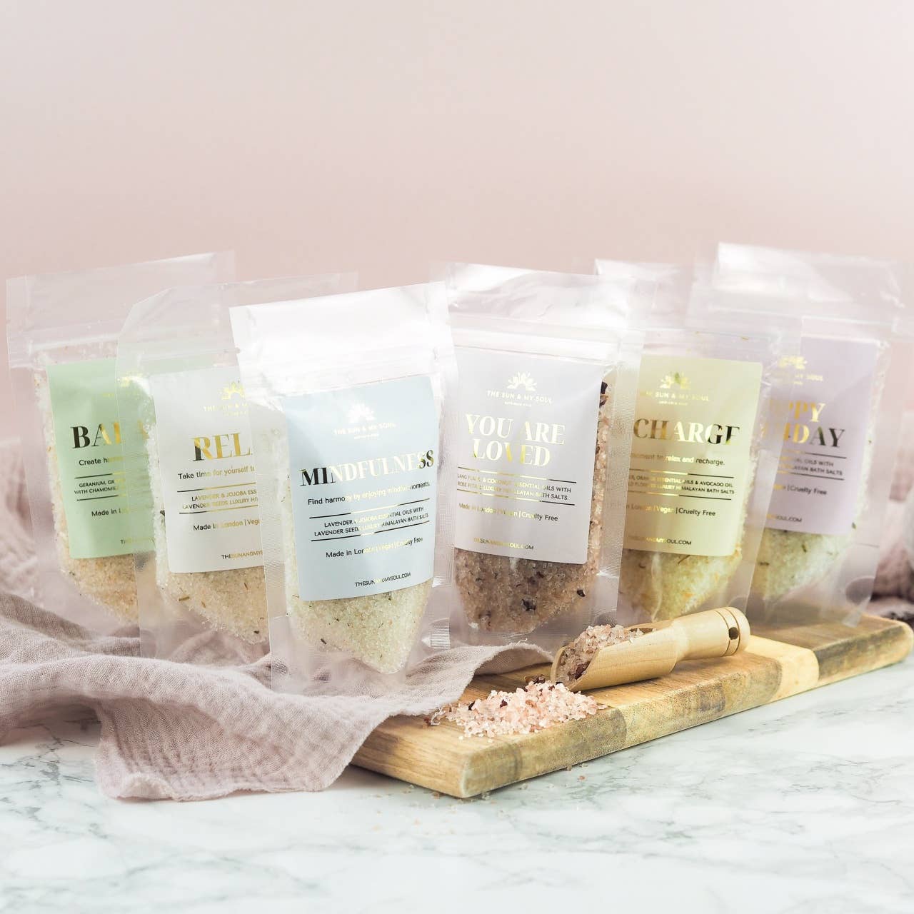 The Sun & My Soul- Recharge Luxury Soak Himalayan Bath Salts Gift⎜Citrus Scent