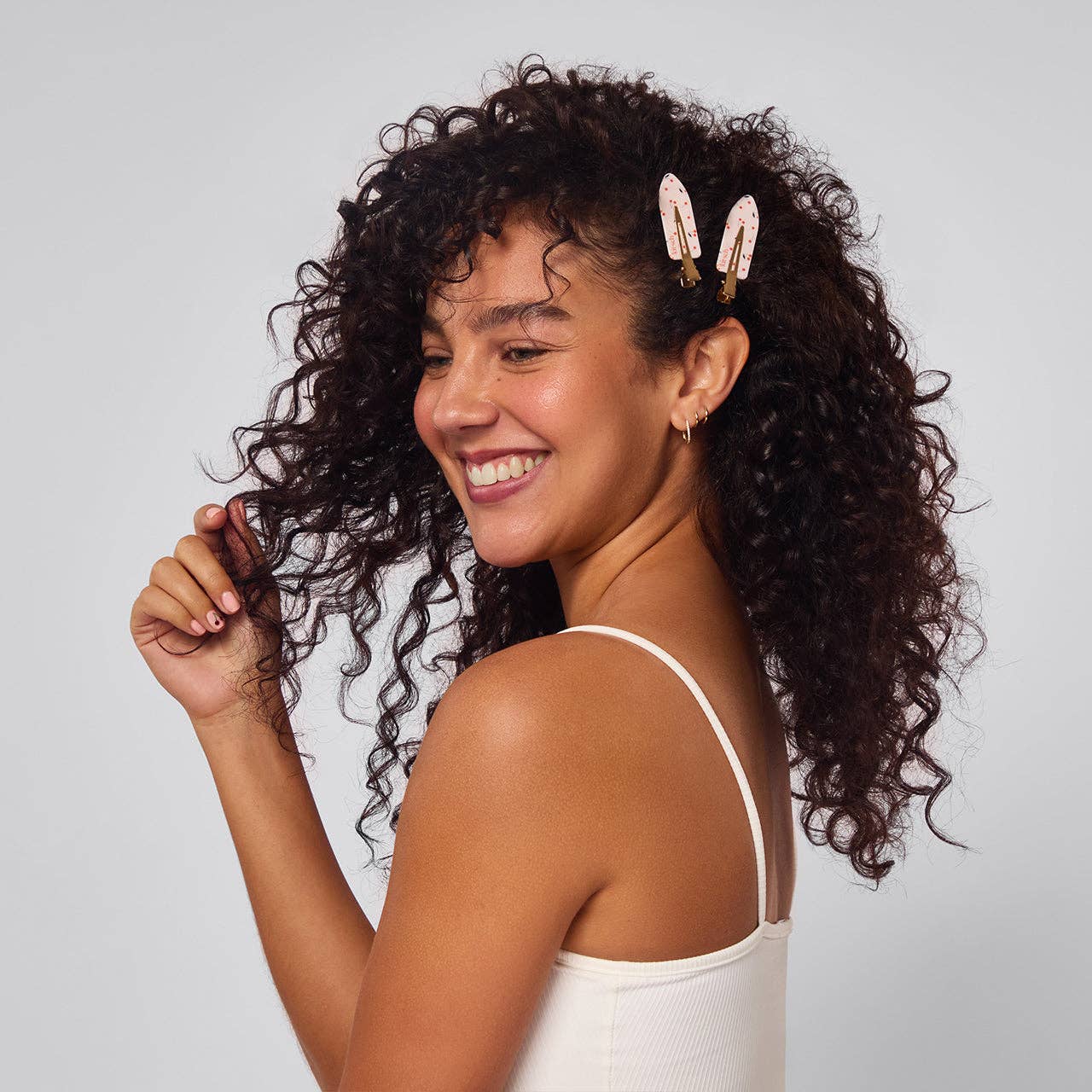 KITSCH- Recycled Plastic Creaseless Clips 4pc Set- Cherry Print