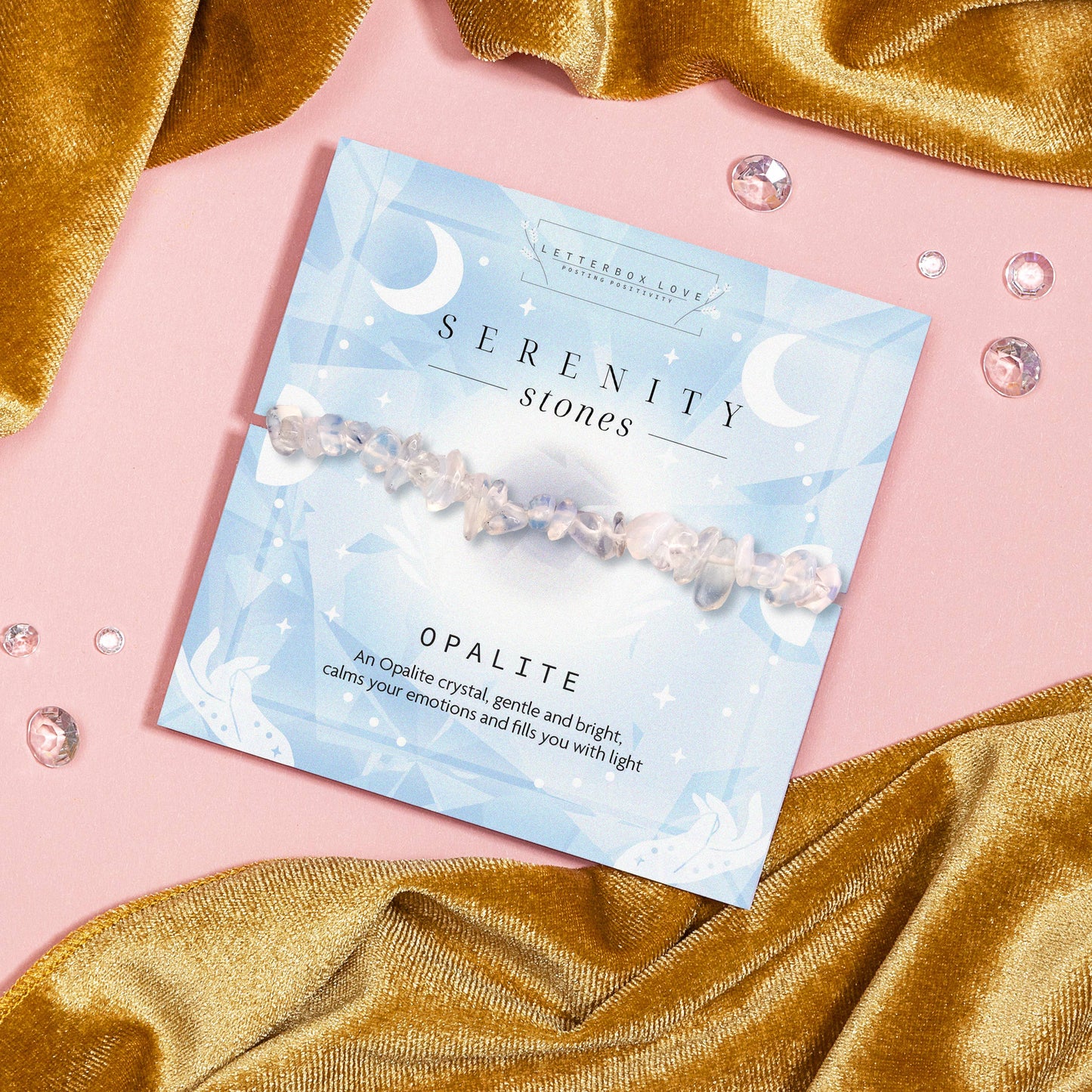 Letterbox Love Bracelets- Opalite Genuine Crystal Chip Bracelet