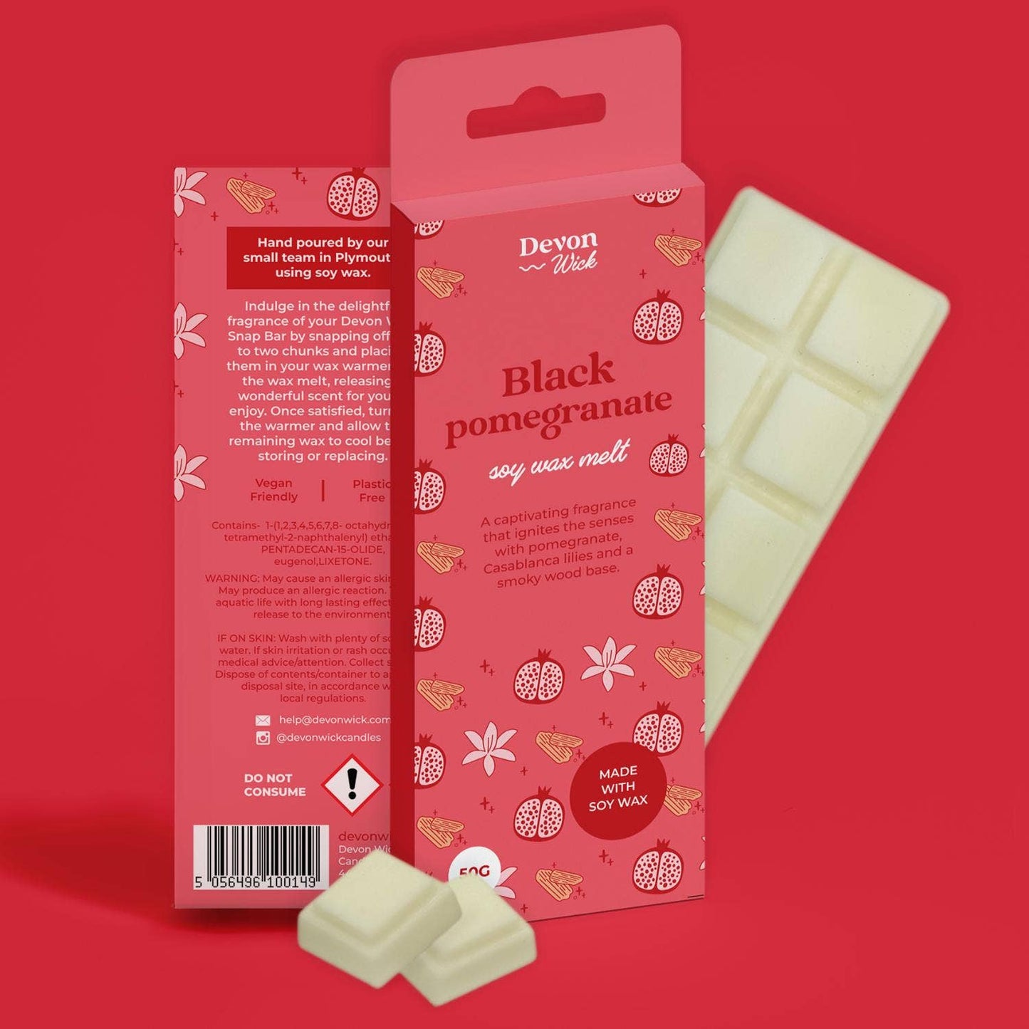 Devon Wick- Black Pomegranate Snap Bar Wax Melts