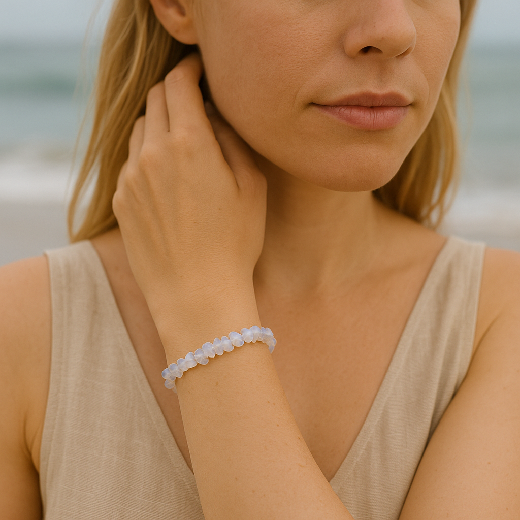 Letterbox Love Bracelets- Opalite Genuine Crystal Chip Bracelet
