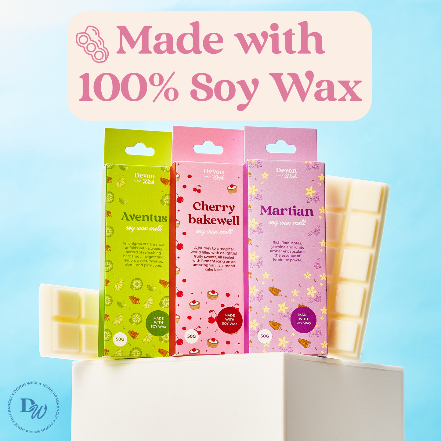 Devon Wick- Peaches & Cream Snap Bar Wax Melts