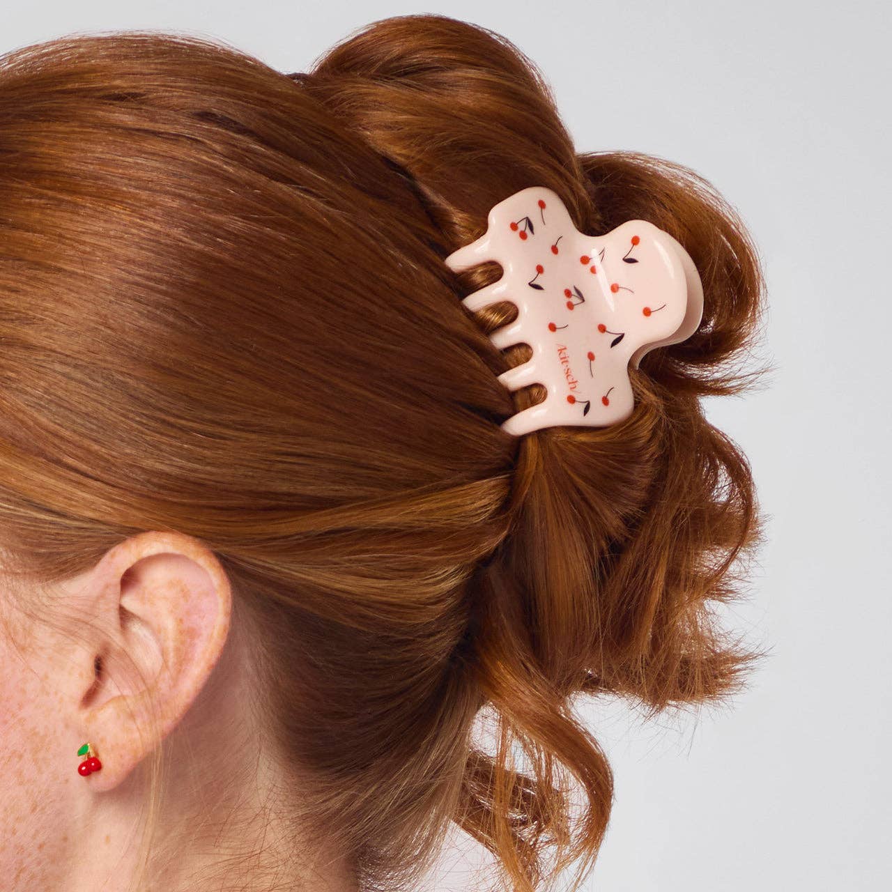 KITSCH- Recycled Plastic Medium Cloud Clip - Cherry Print