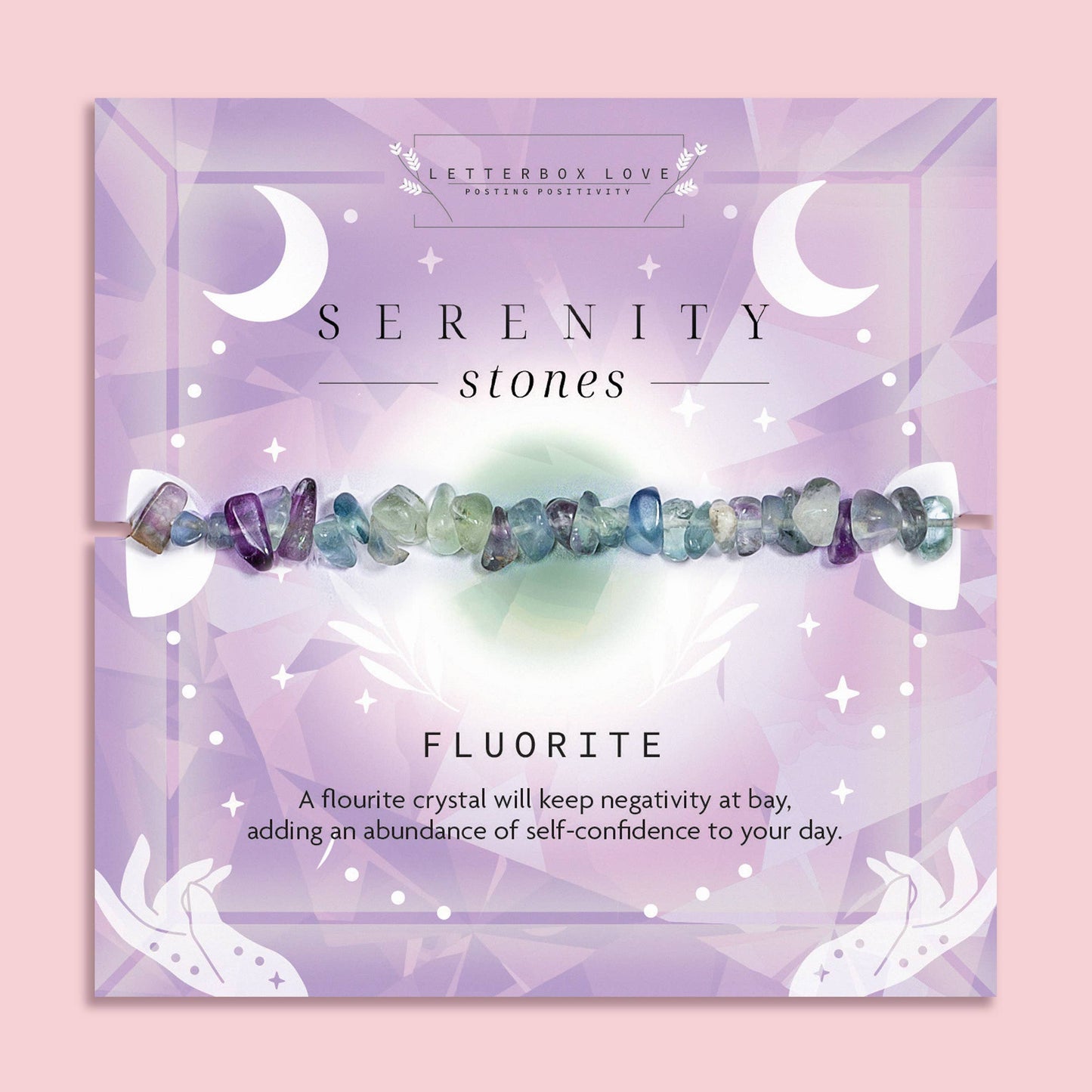 Letterbox Love Bracelets- Fluorite Genuine Crystal Chip  Bracelet