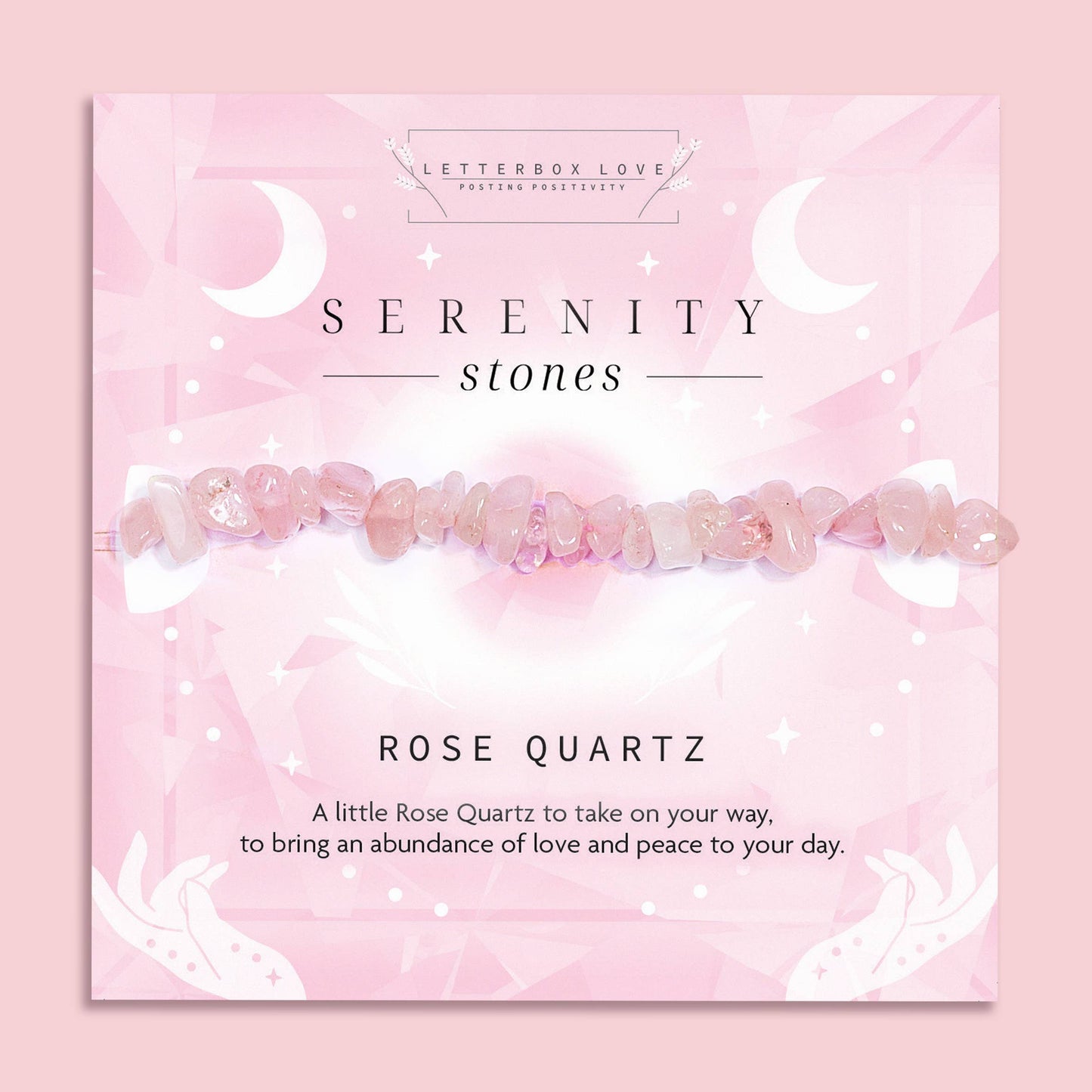 Letterbox Love Bracelets- Rose Quartz Genuine Crystal Chip Bracelet