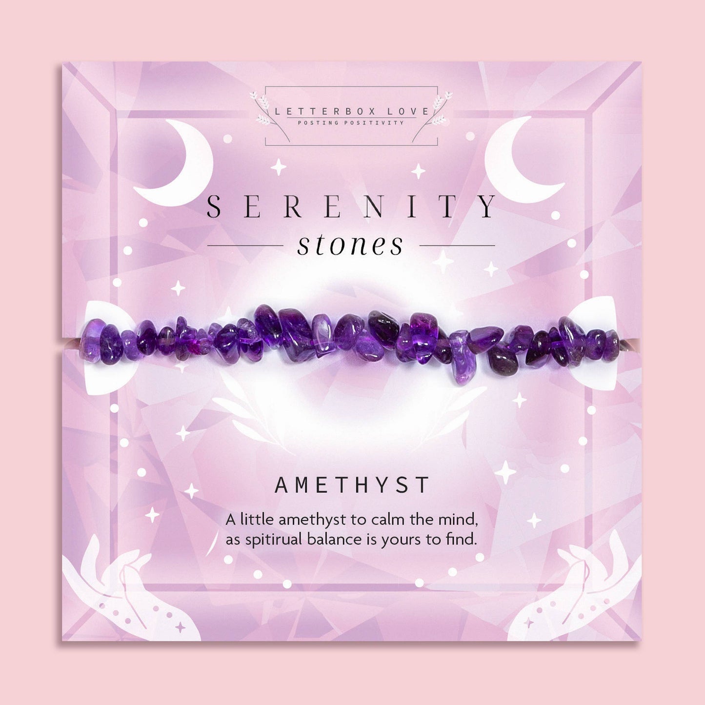 Letterbox Love Bracelets- Amethyst Genuine Crystal Chip Bracelet