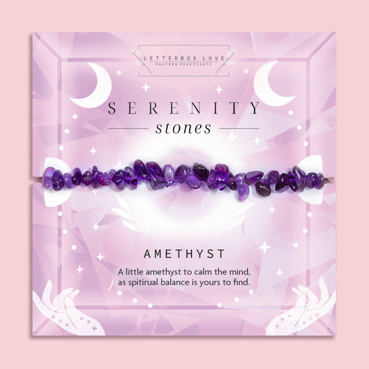 Letterbox Love Bracelets- Amethyst Genuine Crystal Chip Bracelet