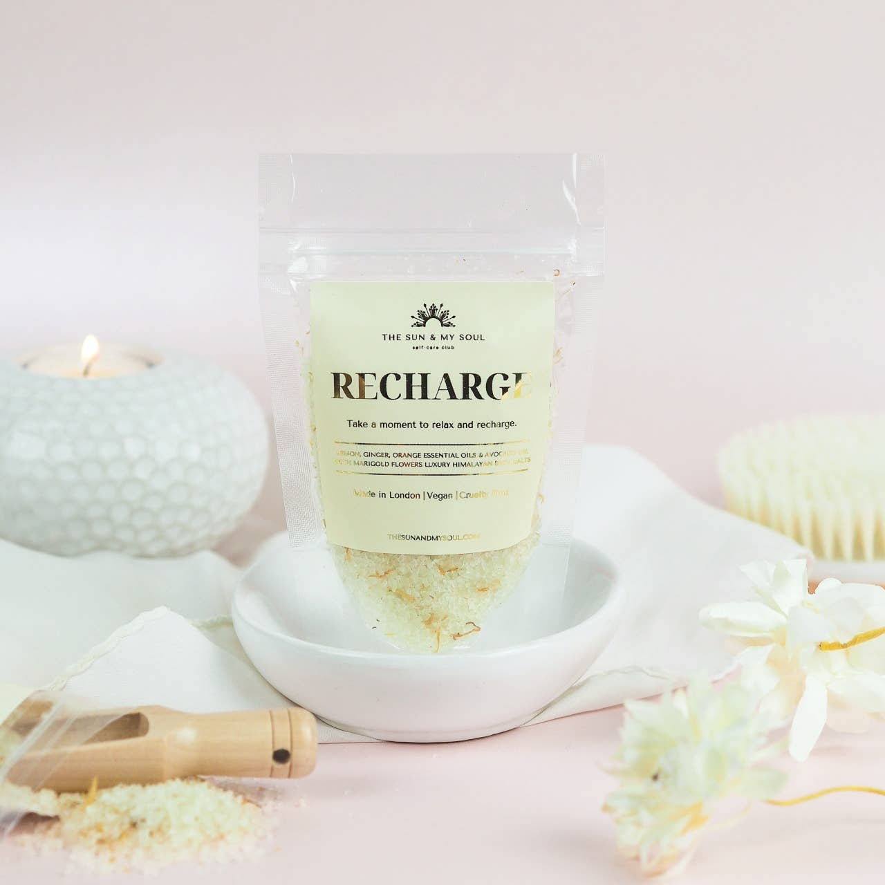 The Sun & My Soul- Recharge Luxury Soak Himalayan Bath Salts Gift⎜Citrus Scent