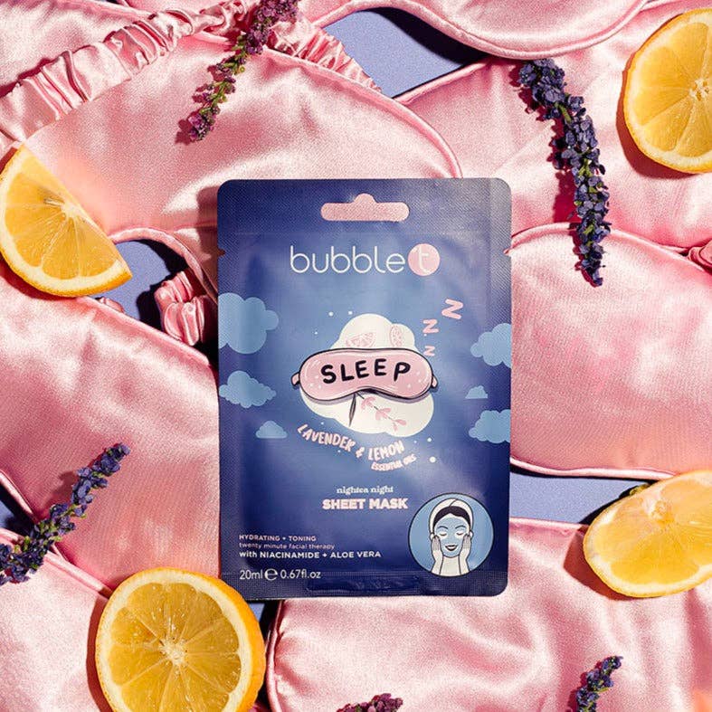 Bubble T Cosmetics- Nightea Night - Lavender & Lemon Hydrating Sheet Mask (20ml)