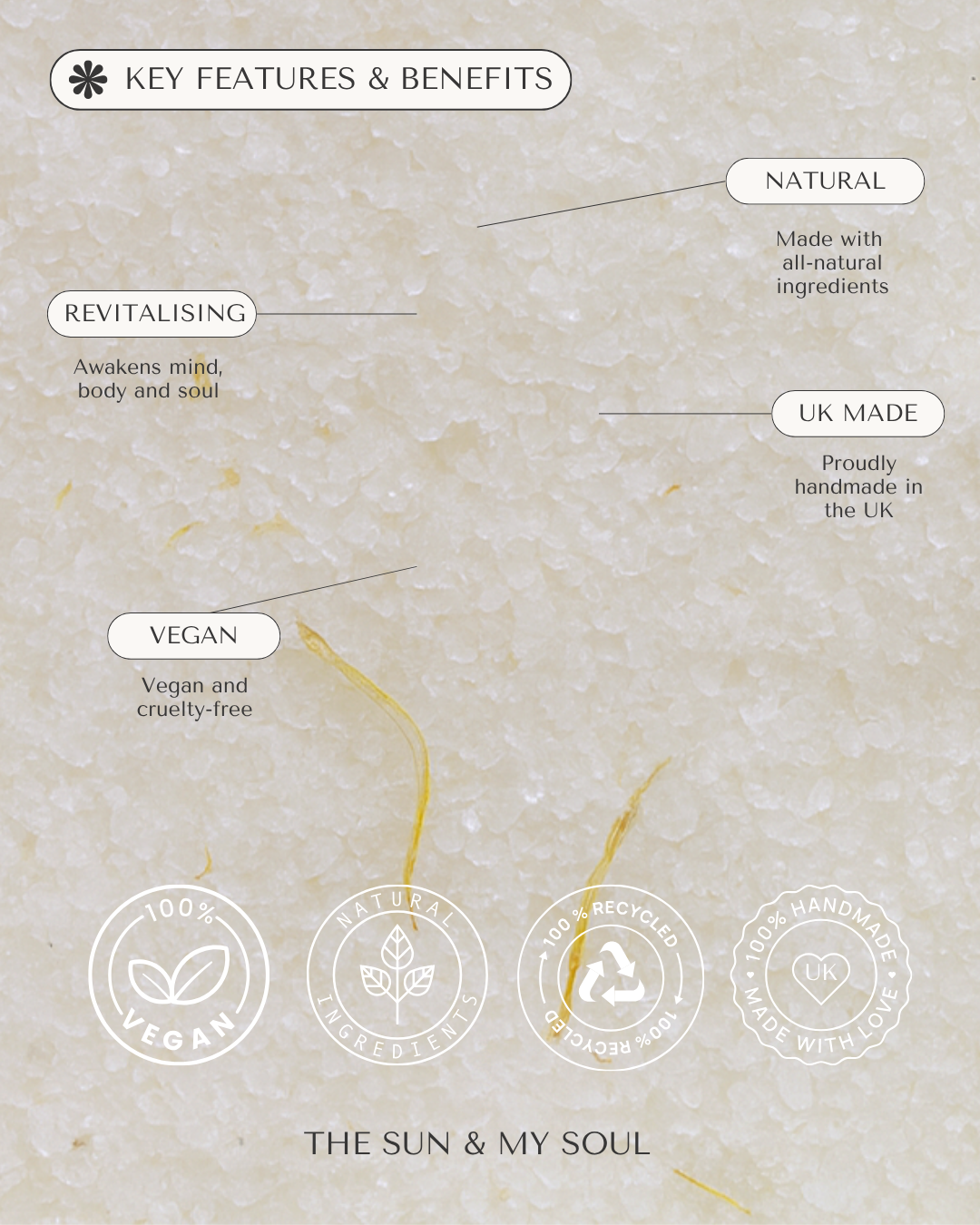 The Sun & My Soul- Recharge Luxury Soak Himalayan Bath Salts Gift⎜Citrus Scent