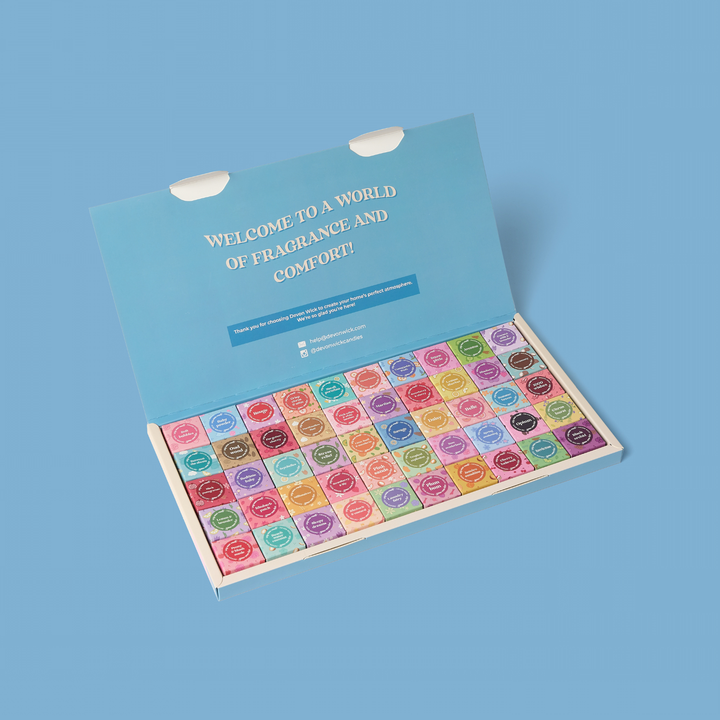 Devon Wick- The ULTIMATE Wax Melt Snap Bar 50 x Samples Box