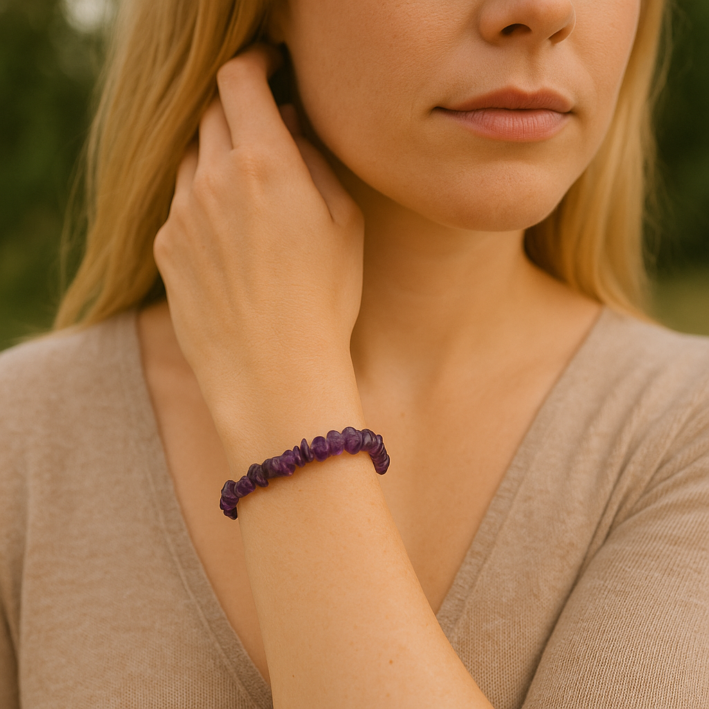Letterbox Love Bracelets- Amethyst Genuine Crystal Chip Bracelet
