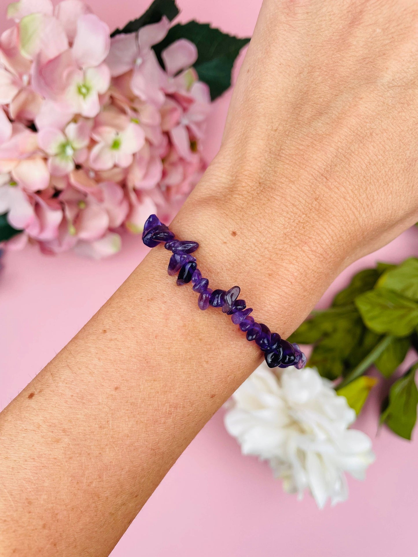 Letterbox Love Bracelets- Amethyst Genuine Crystal Chip Bracelet