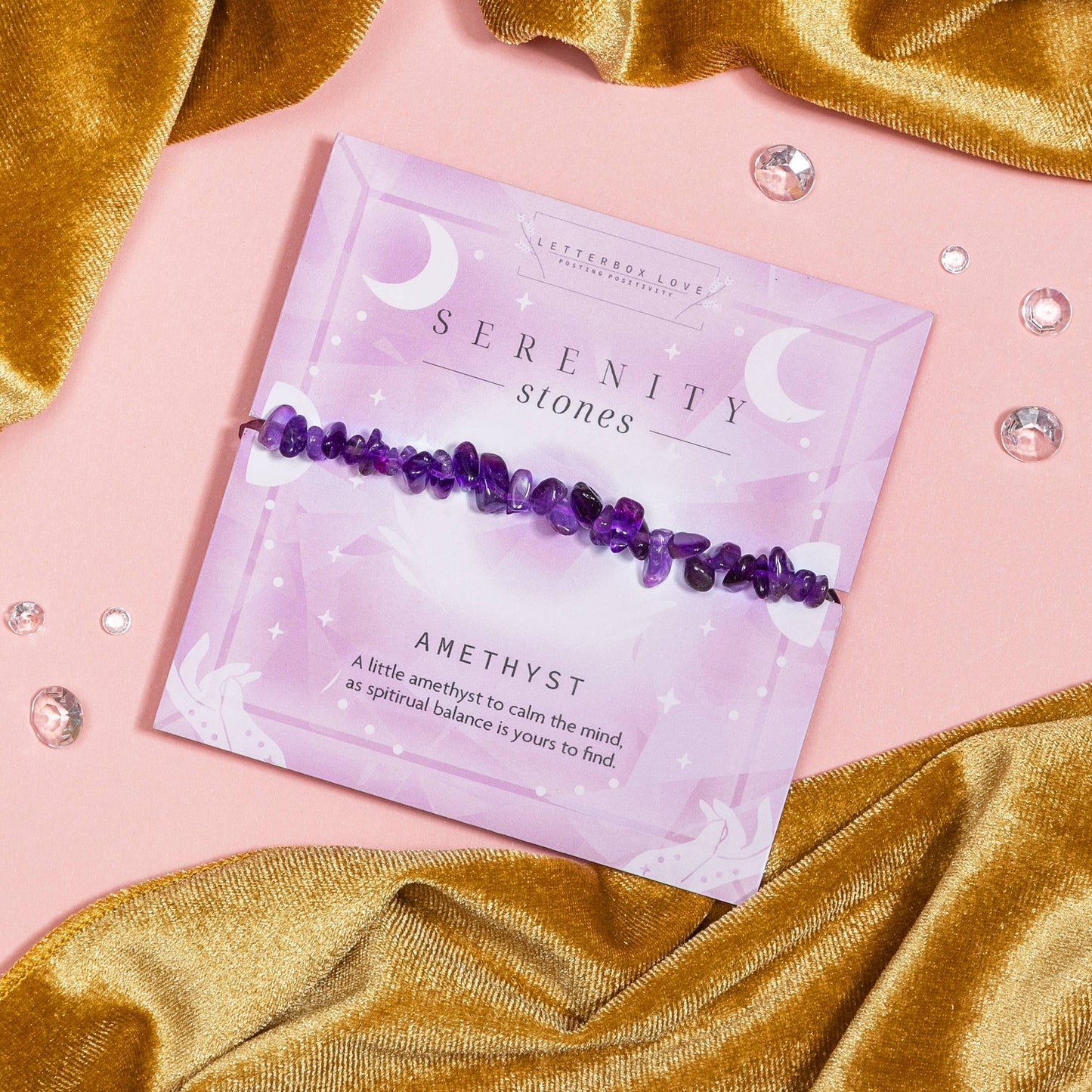 Letterbox Love Bracelets- Amethyst Genuine Crystal Chip Bracelet